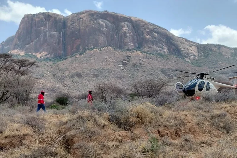 Helicopter crashes in a remote area of northern Kenya