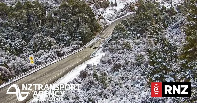 Snow closes Desert Road as wintry blast sweeps across country