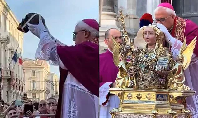 Vatican cardinal kisses 1,700-year-old skull in rare ancient Catholic ritual that divides Christians