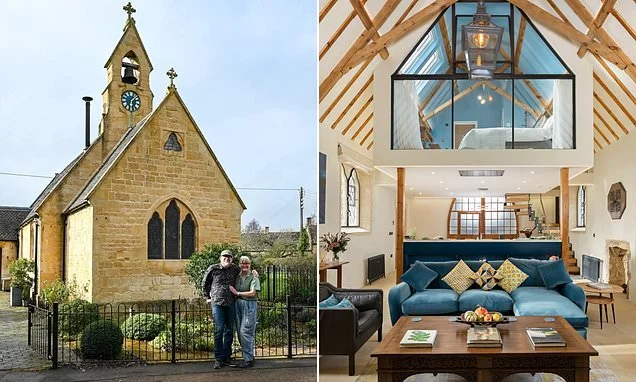 Couple in their 70s buy derelict 160-year-old church in the Cotswolds for £175,000 as a retirement project after ditching London - and it's now worth £700,000