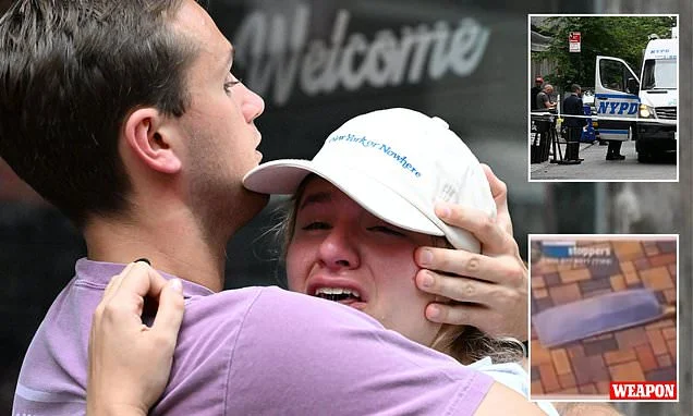 New Yorkers sob as maniac wielding butcher's knife is shot by cops on trendy Manhattan street as five are rushed to hospital