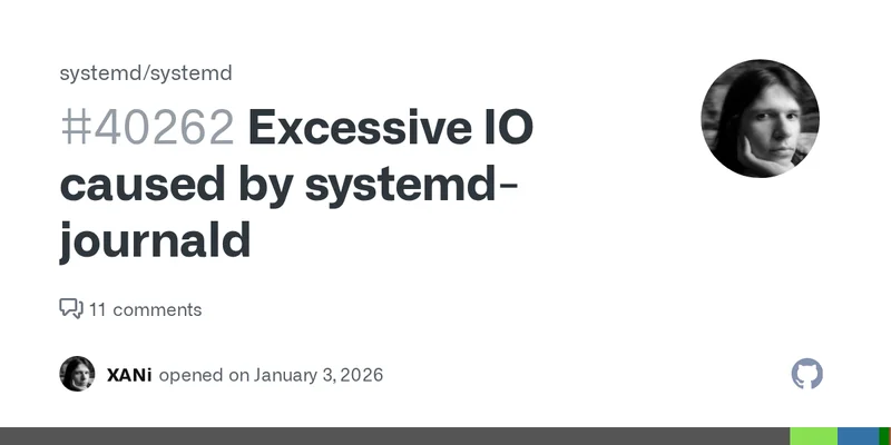 Single log line is 49KB+ (ext4) / 110KB+ (btrfs) of systemd-journald disk writes