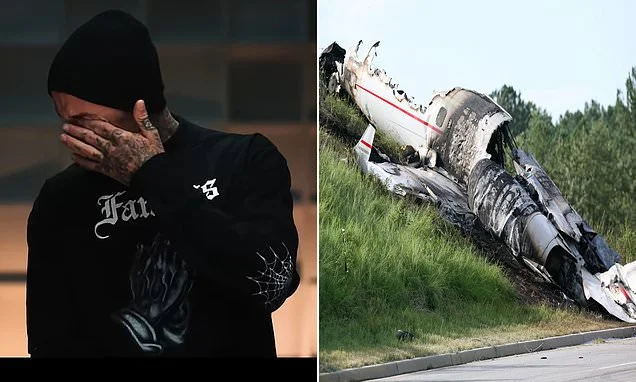 Travis Barker breaks down in tears as he recalls begging visitors to kill him in hospital after surviving plane crash that claimed lives of his two friends