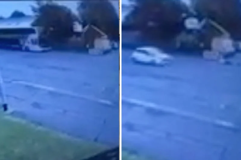Double decker bus crashes into cherry picker on busy road as worker rushed to hospital
