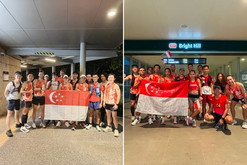 Running group completes 61km run tracing Merlion head to mark SG61