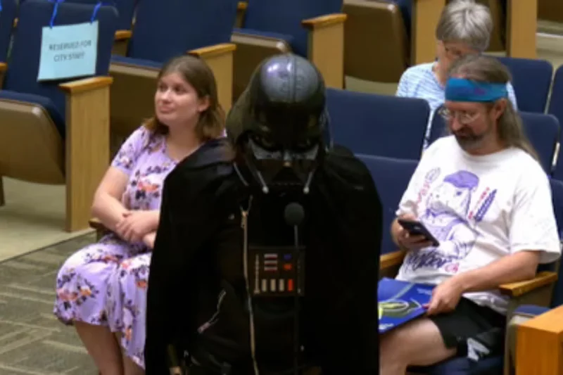 ‘Darth Vader’ joins nationwide backlash against Flock surveillance cameras in Silicon Valley’s hometown