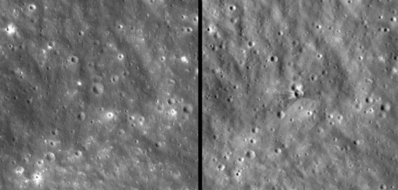 NASA's Lunar Reconnaissance Orbiter Images Falcon 9 Crater on Moon, With Some Help From a Korean Spacecraft