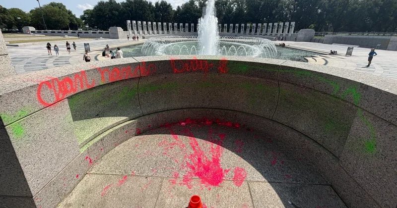 Feds charge woman for allegedly vandalizing World War II Memorial in D.C.