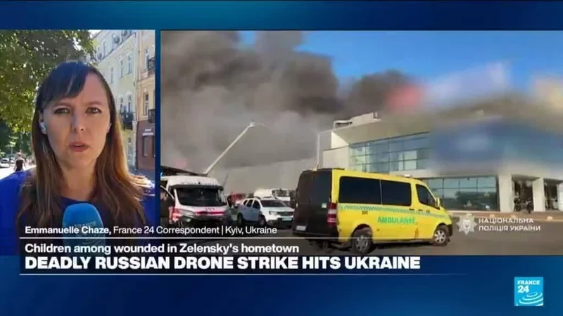 Children among wounded in Zelensky's hometown, struck by Russian drones