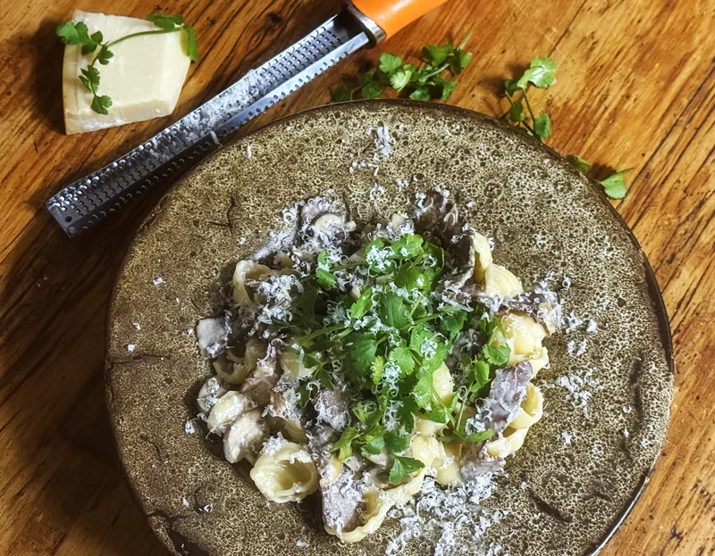 WHAT’S COOKING: Creamy biltong and mushroom pasta with coriander
