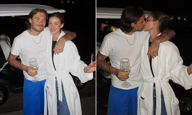 Brooklyn Beckham and wife Nicola Peltz celebrate anniversary of their performative second wedding which excluded his estranged family - after they narrowly missed each other during luxury French holiday