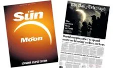 The Papers: 'The Sun, the Moon' and 'The greatest show on Earth'
